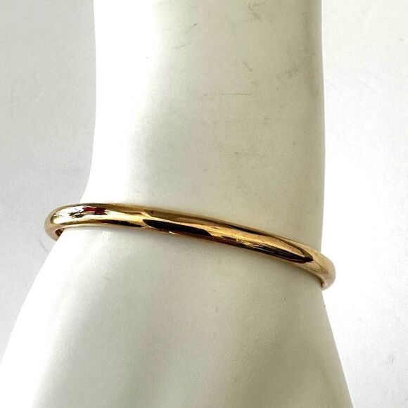 Gold tone rhinestone bangle bracelet - Picture 3 of 8